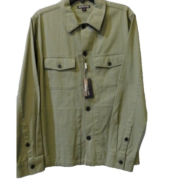 Michael Kors Other - NWT Michael Kors Double breast pocket denim stretch button up Green w/Pockets XL